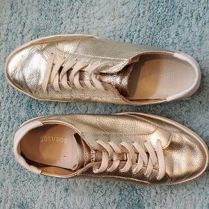 Soludos gold shoes
